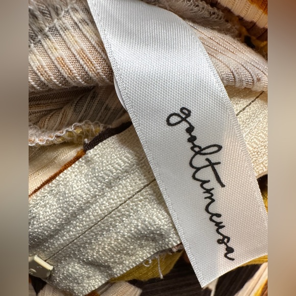 70s inspired Swirl Maxi Brown, Sienna, Mustard Dress with Stretch, Sz 2X - Picture 8 of 9